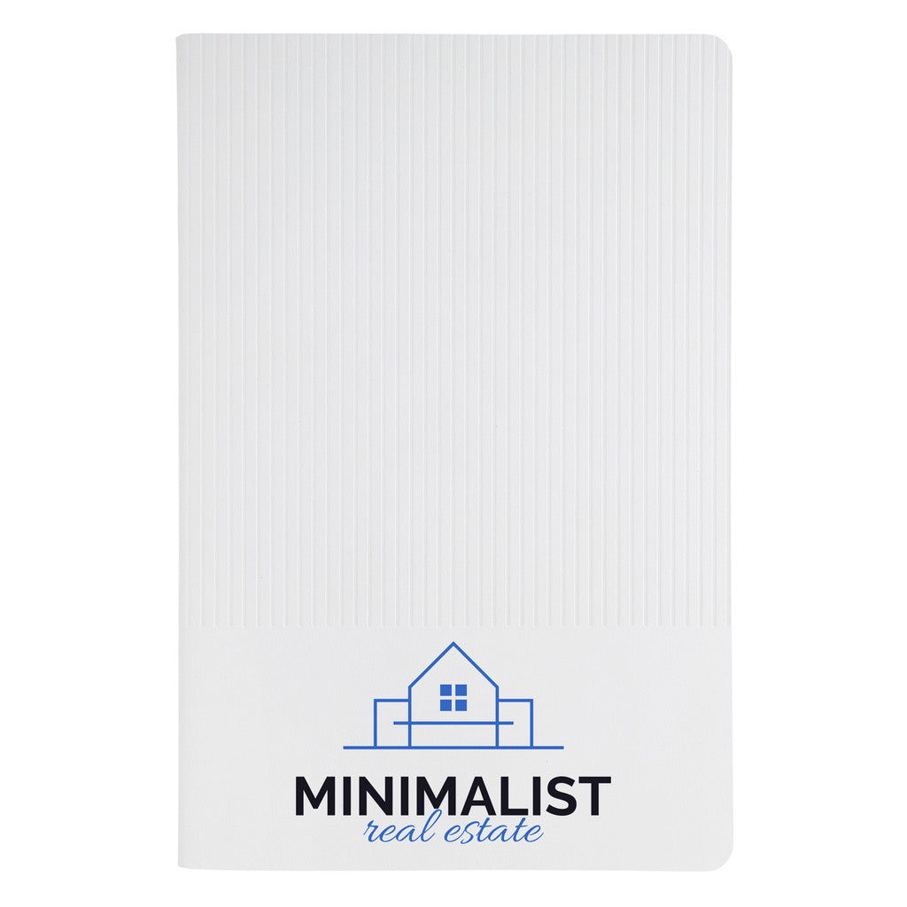 White Flatmate Perfect Notebook with a custom logo 