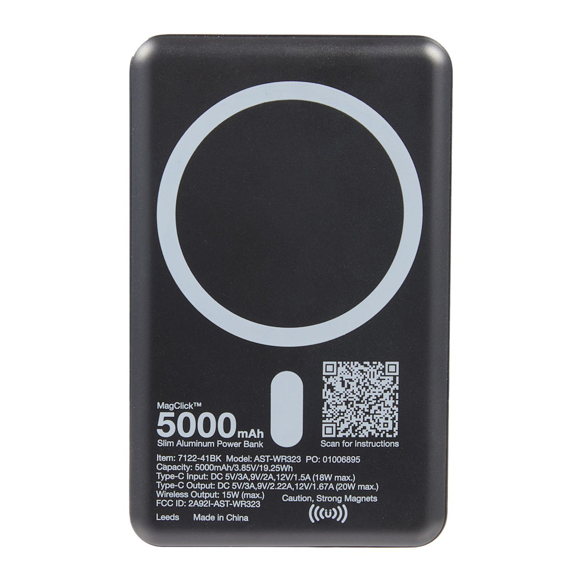 MagClick™ 5,000 mAh Slim Aluminum Power Bank