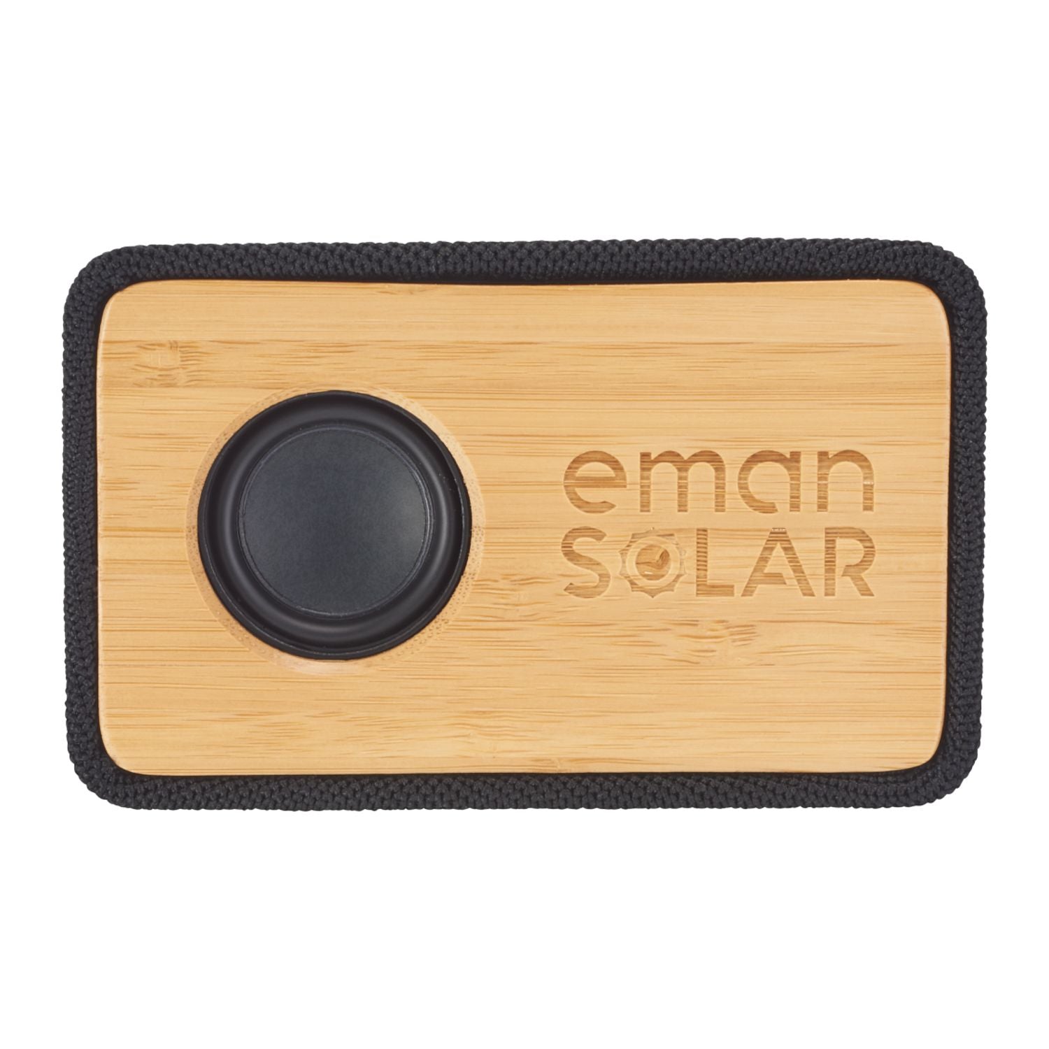 Boundary Natural Bamboo Bluetooth Speaker with a laser engraved logo