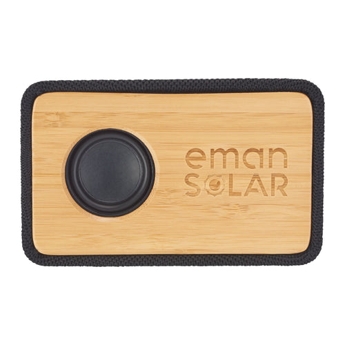Boundary Natural Bamboo Bluetooth Speaker with a laser engraved logo