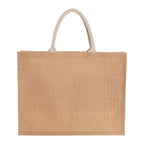 Jute Shopper Tote with Recycled Cotton Pocket