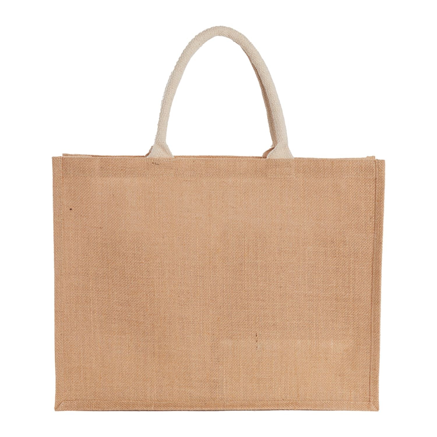 Jute Shopper Tote with Recycled Cotton Pocket