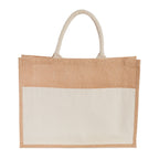 Jute Shopper Tote with Recycled Cotton Pocket