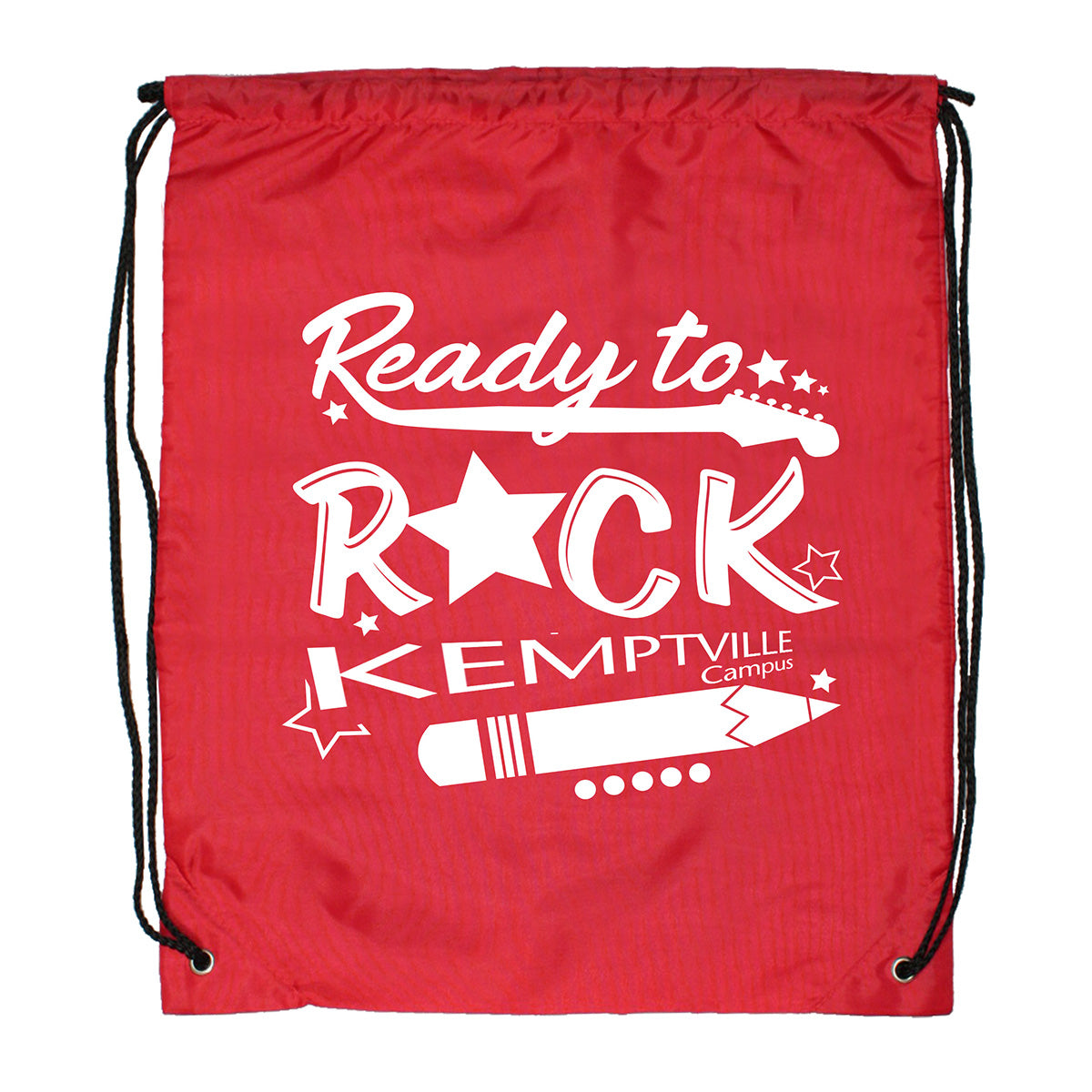 Red Ventoux 210D Polyester Drawstring Bag