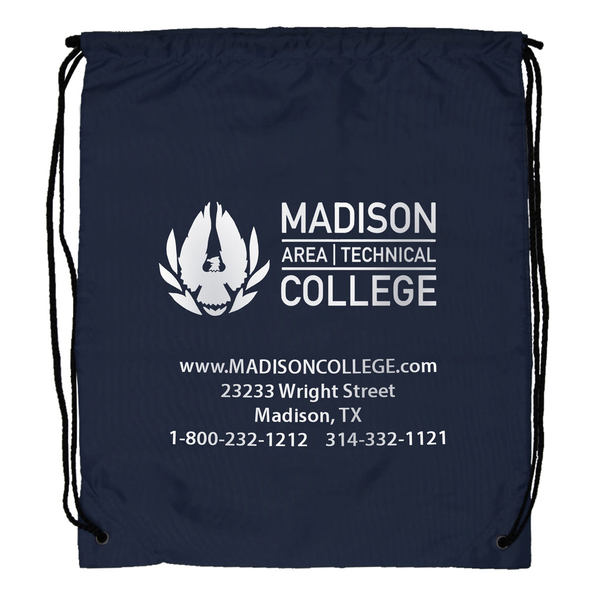 Navy Ventoux 210D Polyester Drawstring Bag
