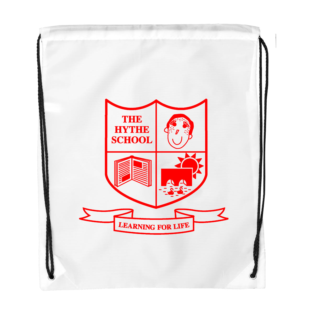 White Ventoux 210D Polyester Drawstring Bag