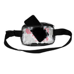Everywhere Clear Stadium Compliant Cross-Body Belt Bag with a 1 color imprint shown from behind