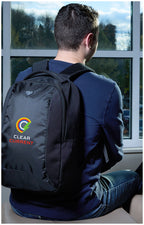 Taylor Recycled 15" Computer Backpack shown worn on a person