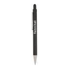 Black Aria Recycled Gel Stylus Pen with a custom logo
