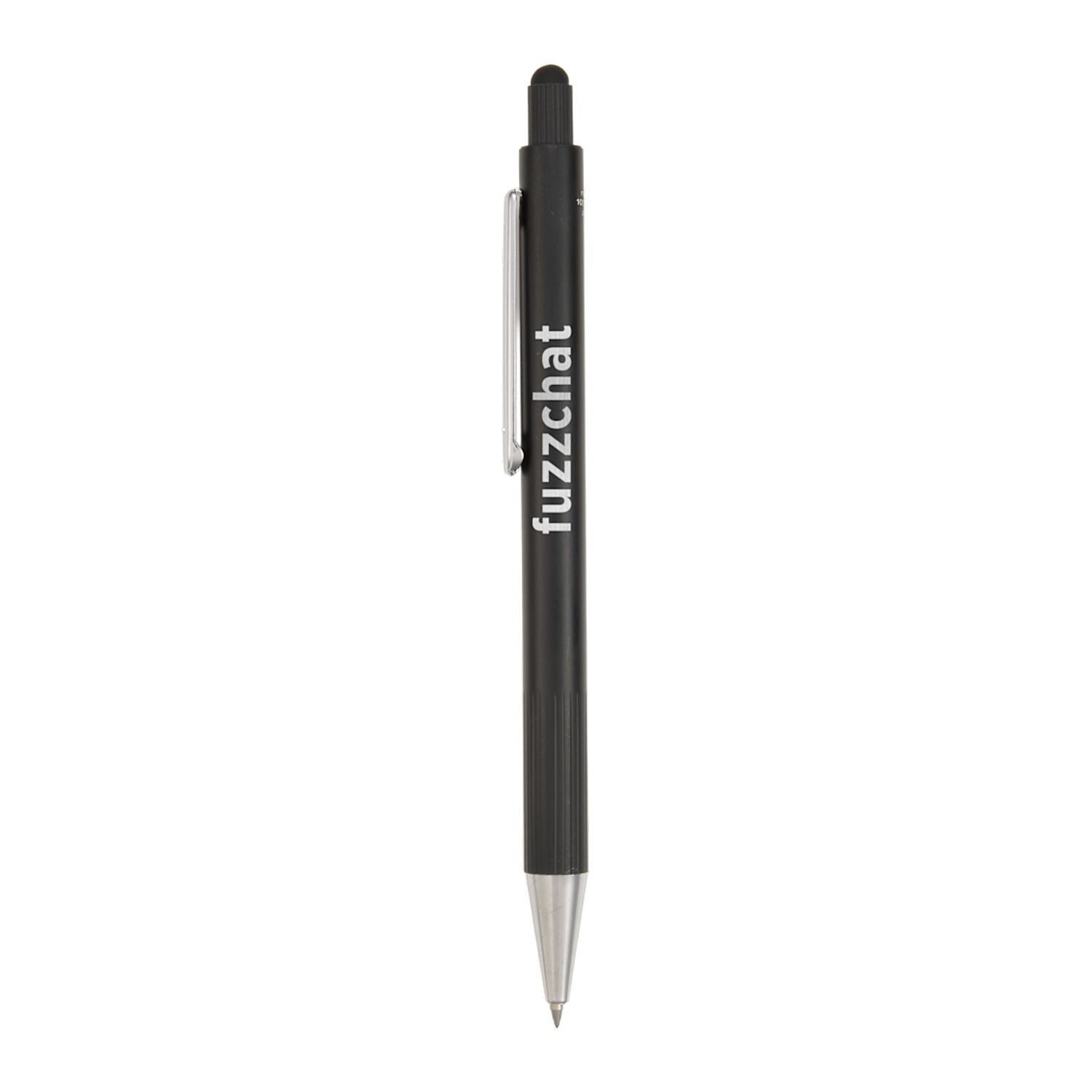 Black Aria Recycled Gel Stylus Pen with a custom logo
