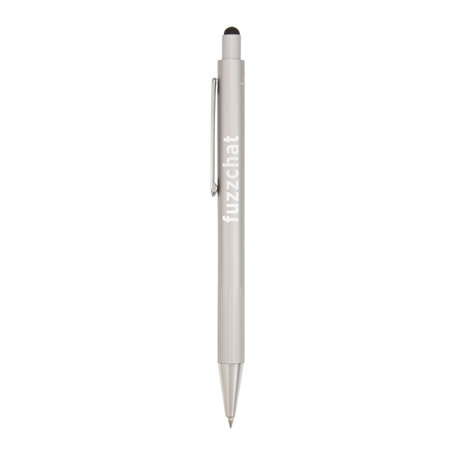 Silver Aria Recycled Gel Stylus Pen with a custom logo