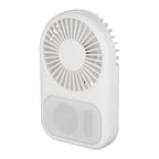 White handheld fan on a white background