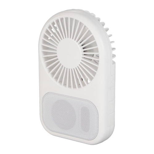 White handheld fan on a white background