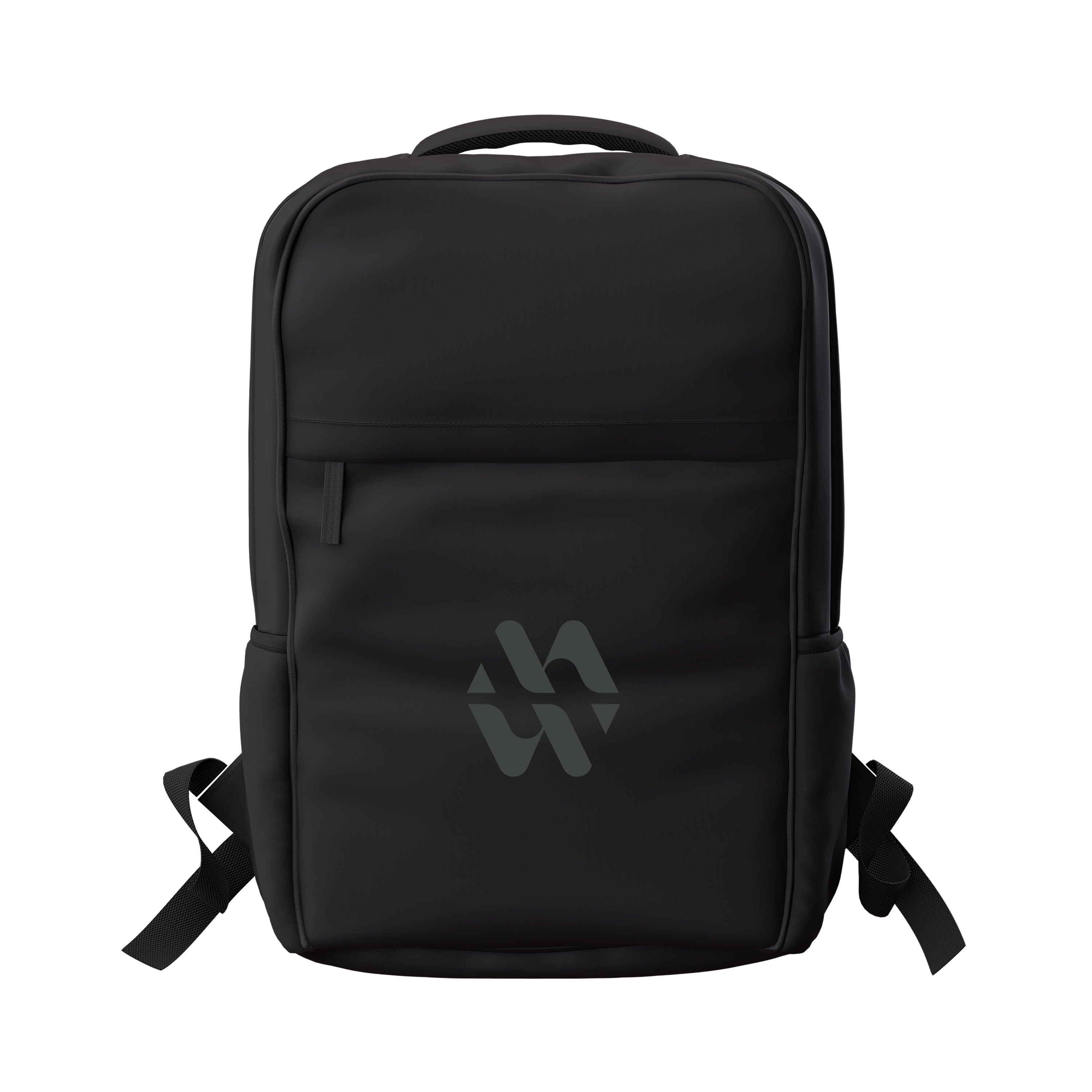 Black Flux 17" laptop Backpack with a custom logo