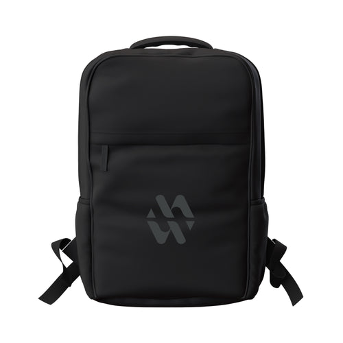 Black Flux 17" laptop Backpack with a custom logo