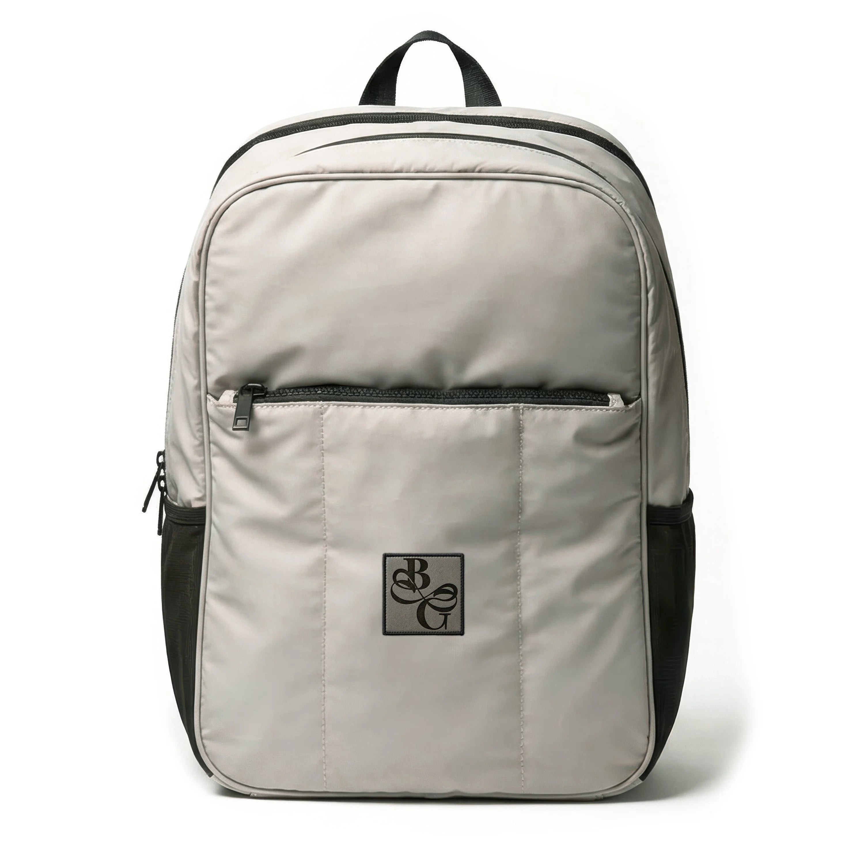 Taupe Bounce 17" Laptop Backpack with a custom patch