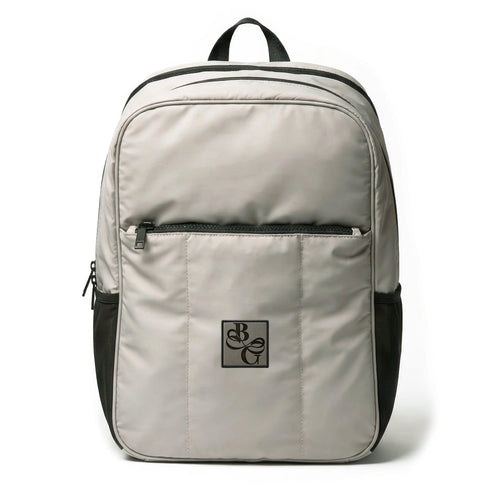 Taupe Bounce 17" Laptop Backpack with a custom patch