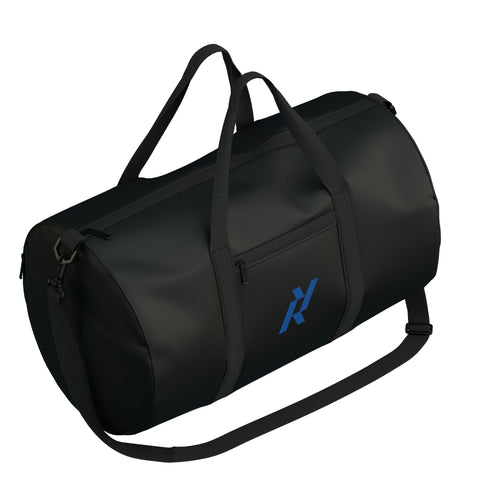 Strive Duffel Bag with a custom logo shown from an angle