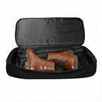Node Shoe Compartment Duffel shown with shoes inside the bottom compartment