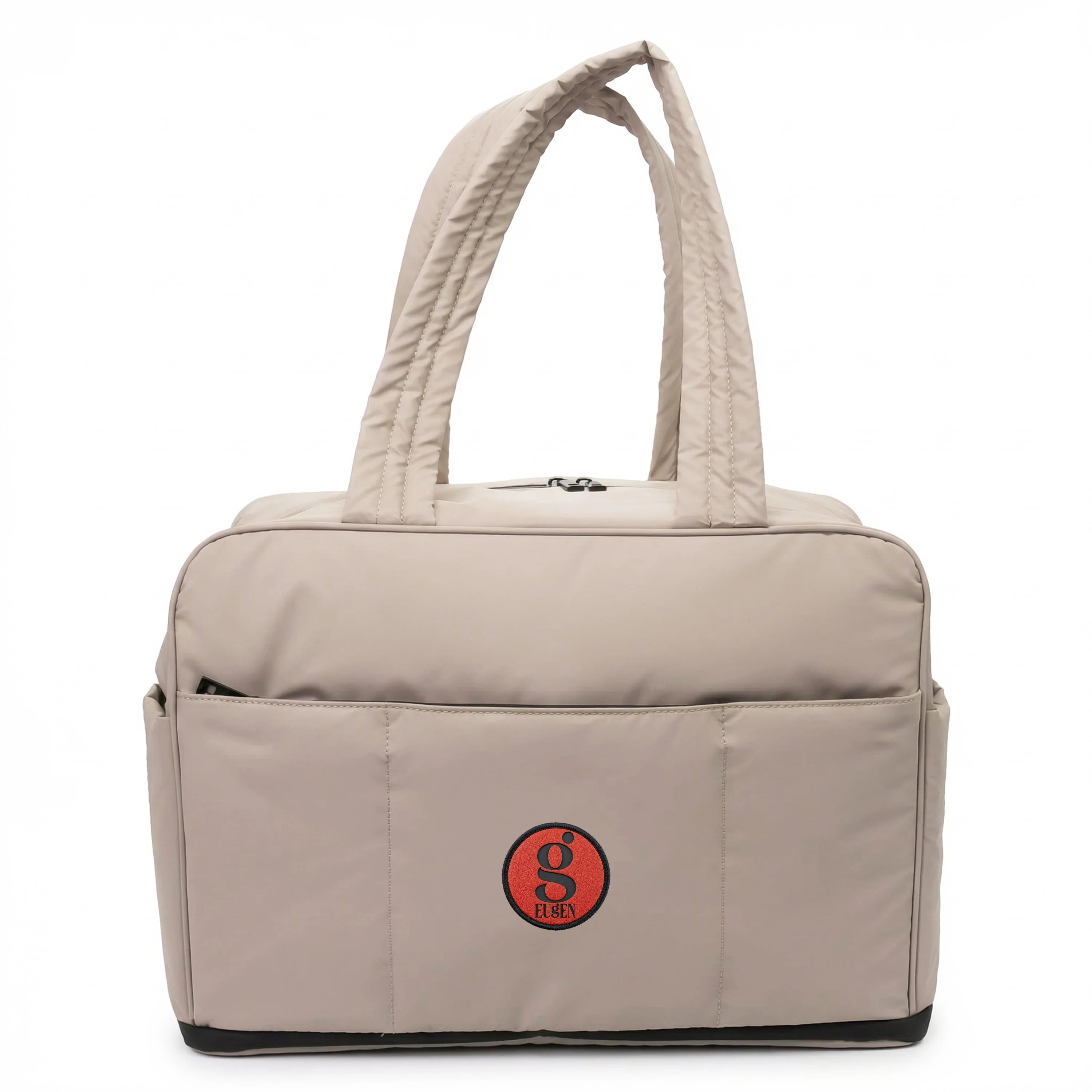 Taupe Zoom 17" Laptop Duffle with a custom patch