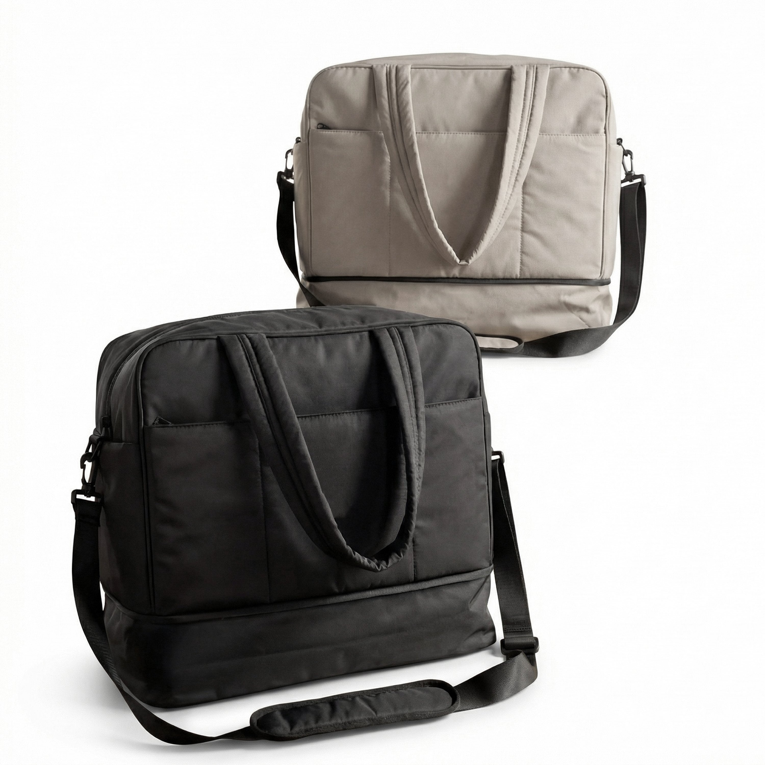 Black and Taupe Zoom 17" Laptop Duffle