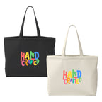 Black and Natural Vale Canvas Tote with custom logos