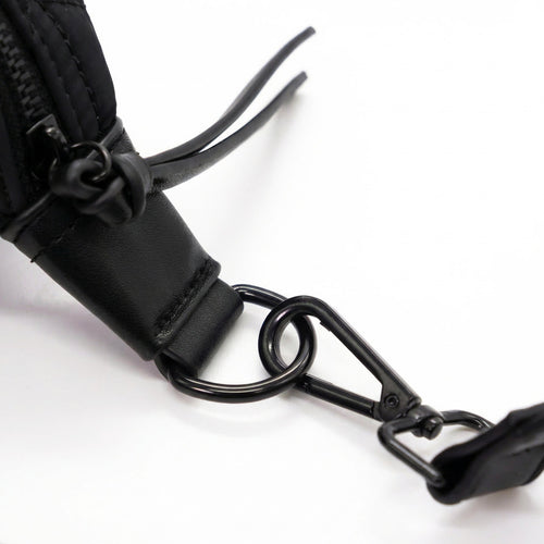 Close up of fanny pack hooks 