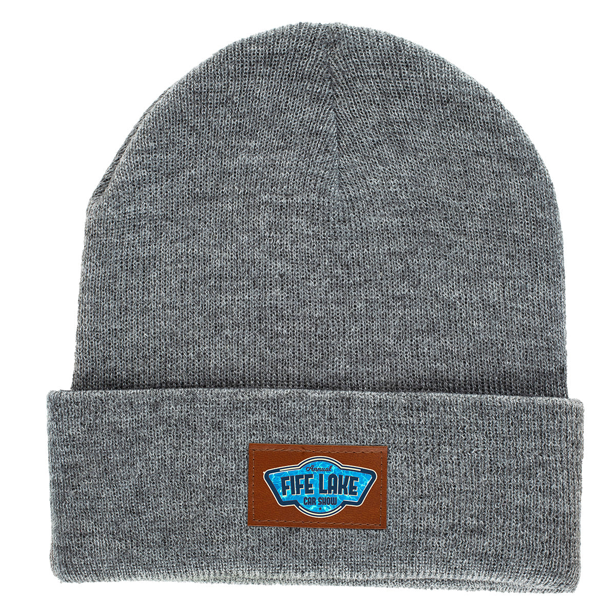 Gray Tiburon Knit Cuffed Beanie with Patch