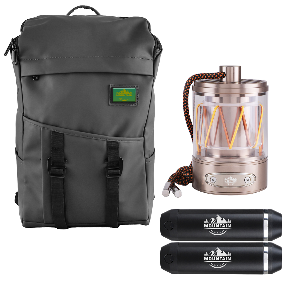 Base Camp Kit with custom logos on all of the items