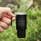 Black 2 Oz. Mini Stainless Steel Tumbler With Straw with a custom logo