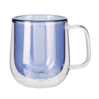Blue 8.4 Oz. Double Walled Colored Glass Mug