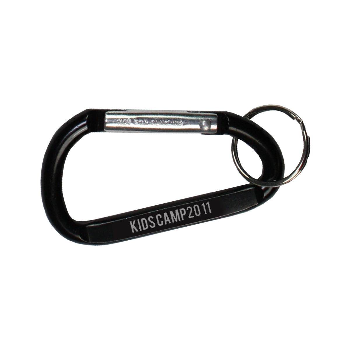 Black Medium Size Carabiner Keyholder with Split Ring Attachment