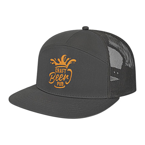 Gray mesh cap with 'Craft Beer Pub' logo on a white background