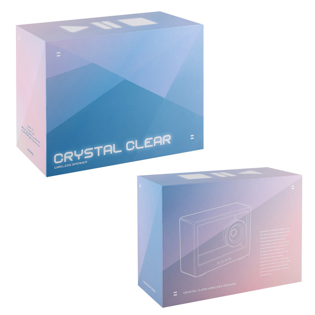 Crystal Clear Wireless Speaker packaging