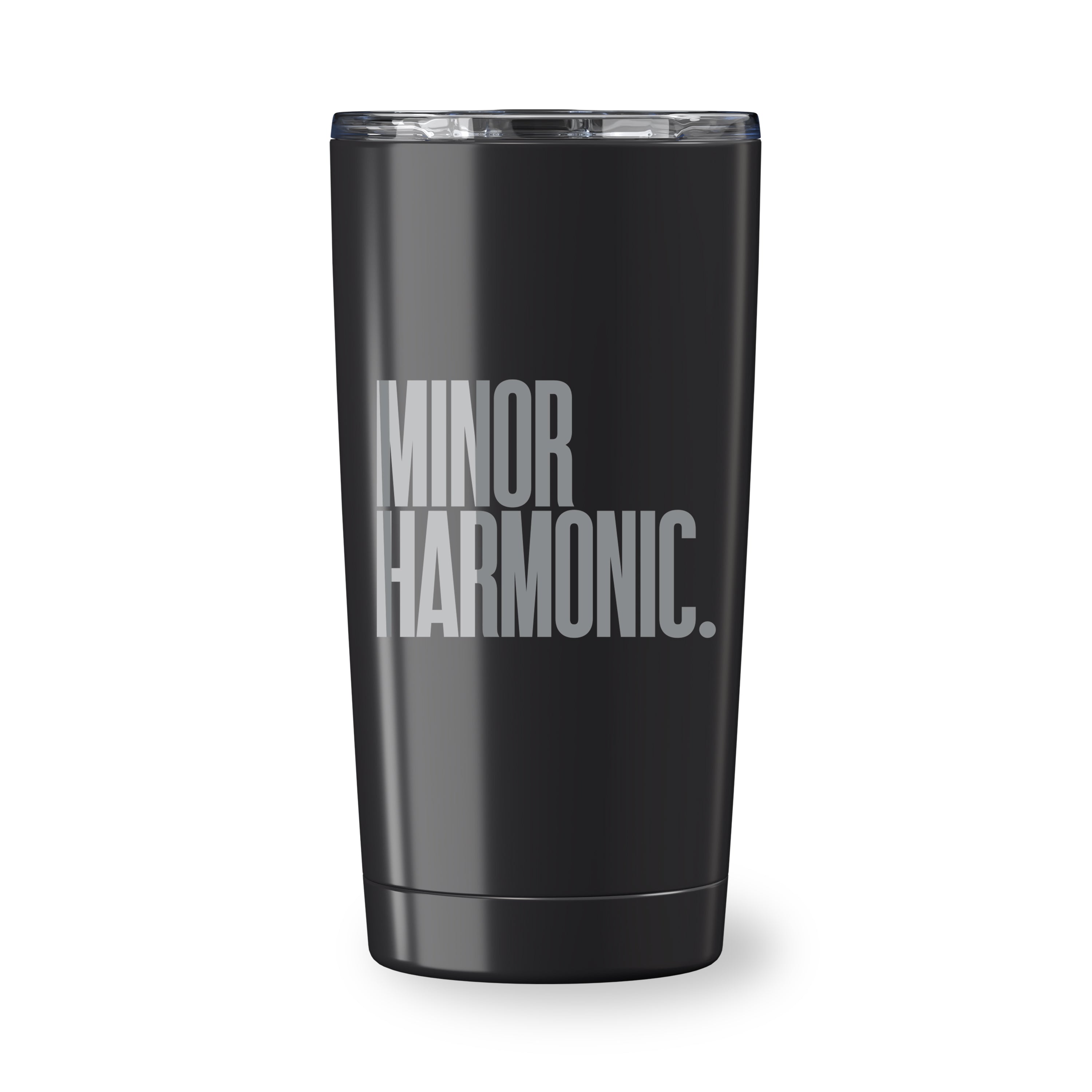 Black Go time 18 oz Reycled Stainless Steel Tumbler with silk screened logo