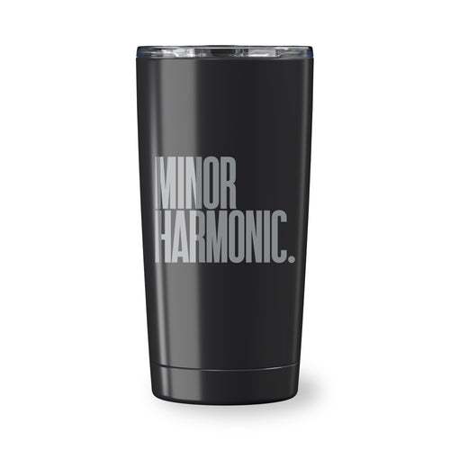 Black Go time 18 oz Reycled Stainless Steel Tumbler with silk screened logo