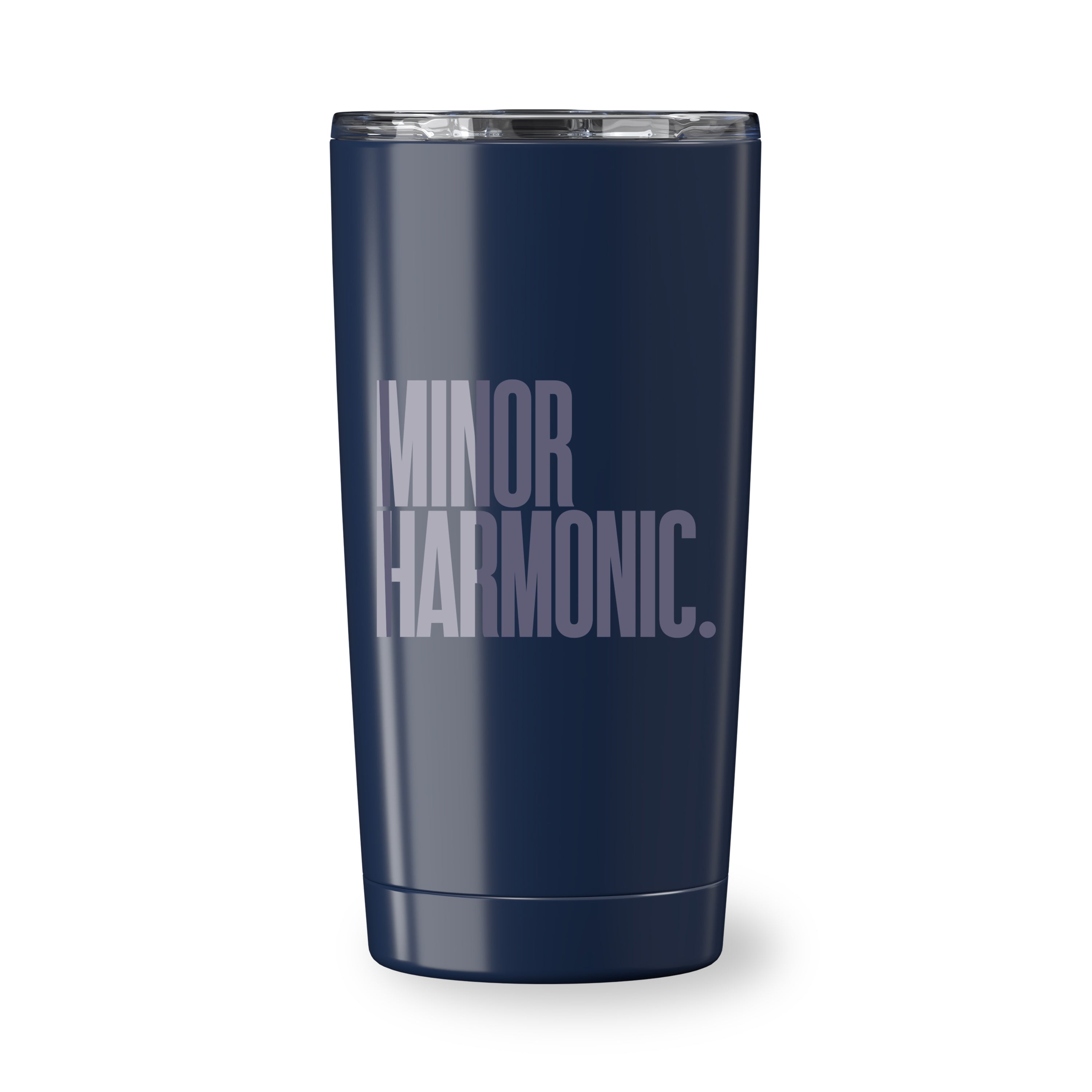 Navy Go time 18 oz Reycled Stainless Steel Tumbler with silk screened logo