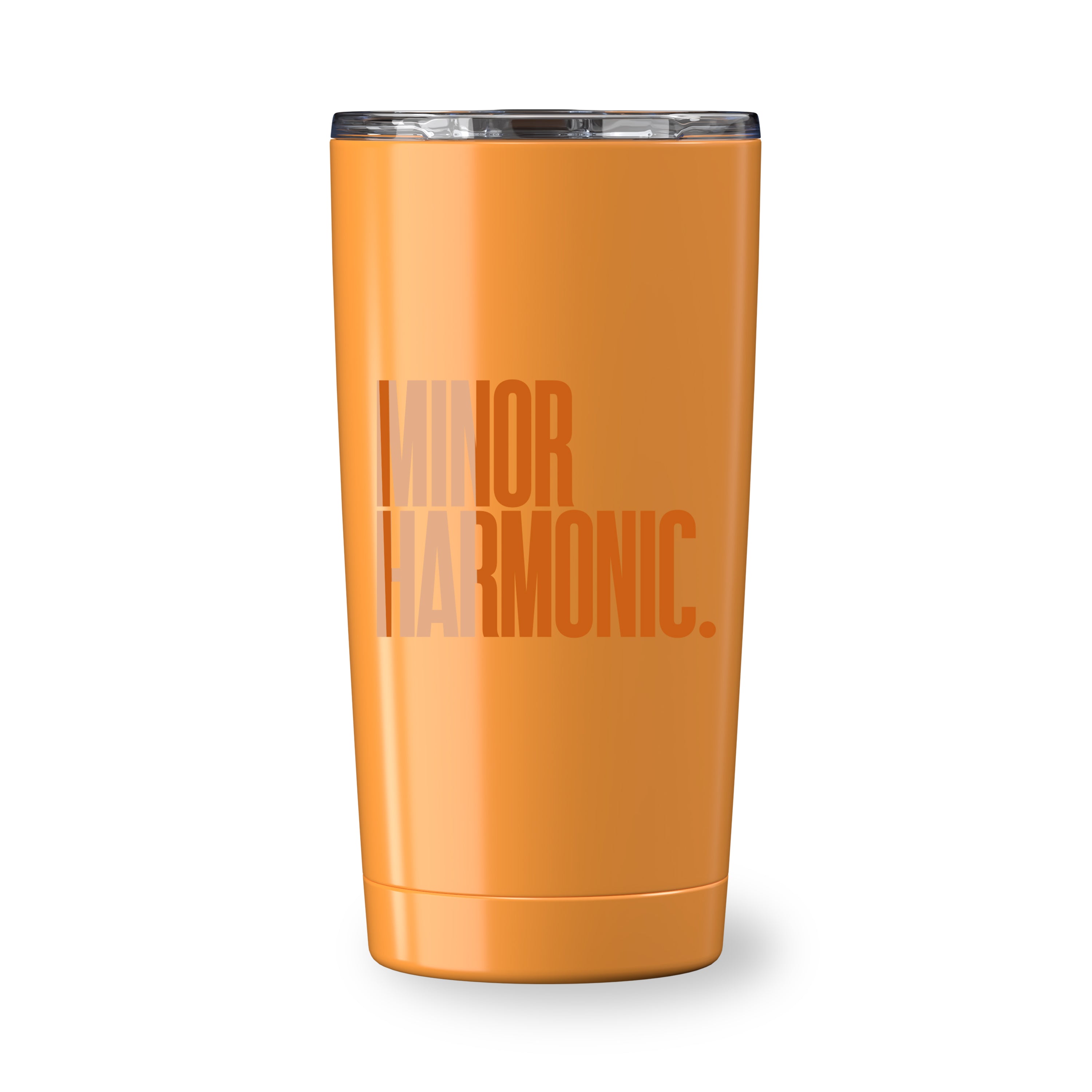 Orange Go time 18 oz Reycled Stainless Steel Tumbler with silk screened logo