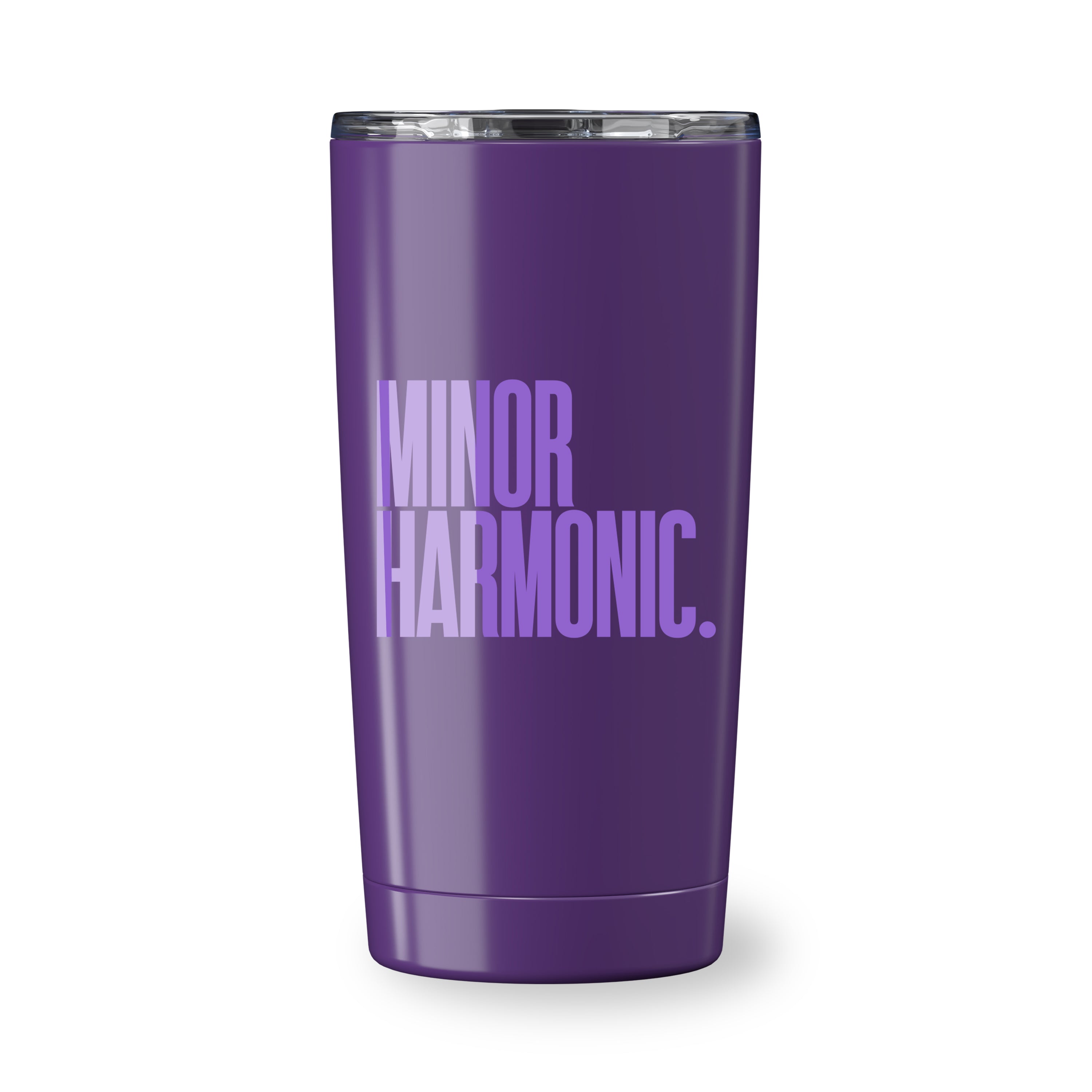 Purple Go time 18 oz Reycled Stainless Steel Tumbler with silk screened logo