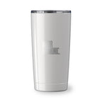 White Go time 18 oz Reycled Stainless Steel Tumbler with laser engraved logo