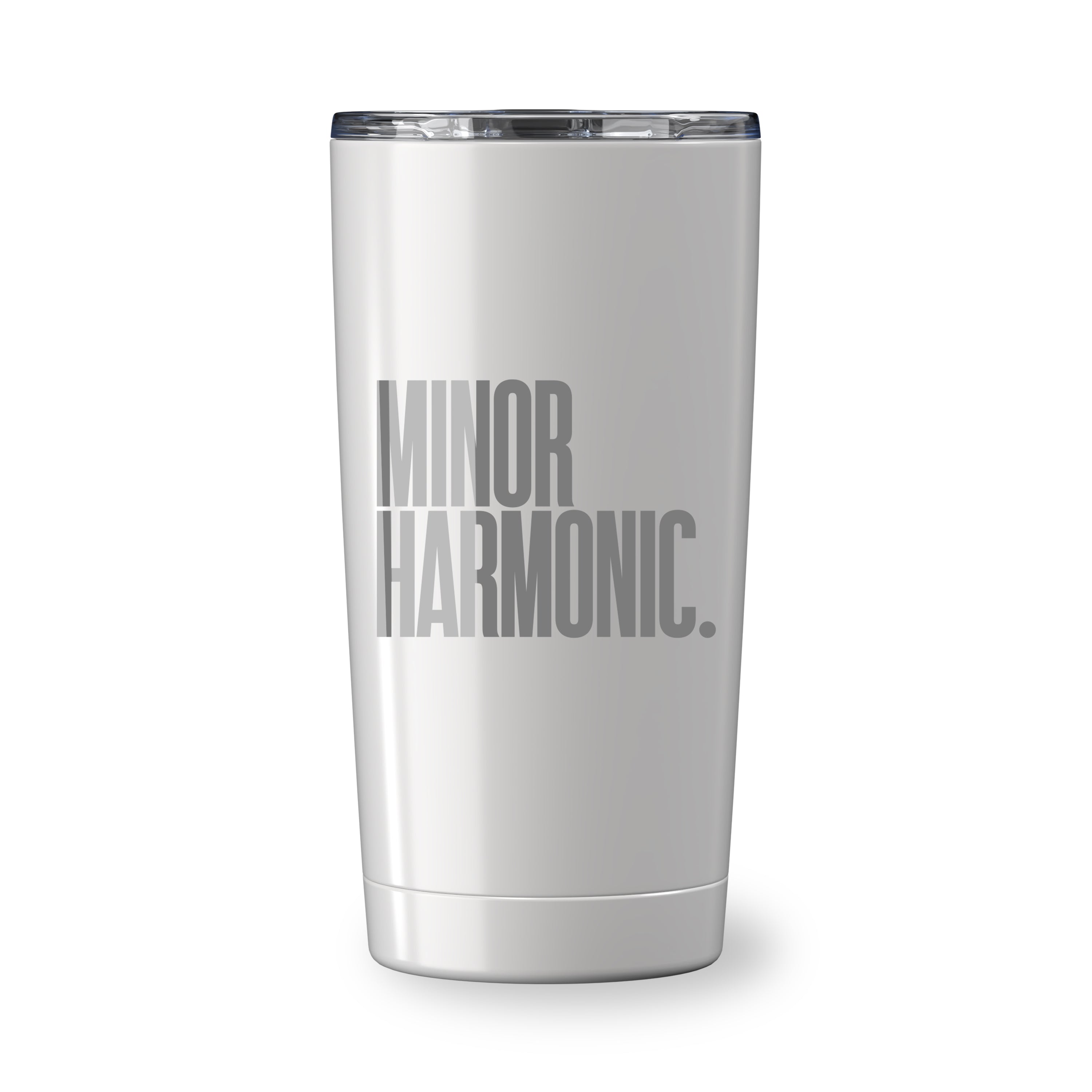 White Go time 18 oz Reycled Stainless Steel Tumbler with silk screened logo