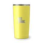 Yellow Go time 18 oz Reycled Stainless Steel Tumbler with laser engraved logo