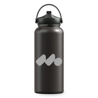 Black Black Winner's Circle 32oz Recycled Stainless Steel Bottle With Cap Kit with a 1 color silk screened logo
