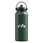 Green Black Winner's Circle 32oz Recycled Stainless Steel Bottle With Cap Kit with a laser engraved logo