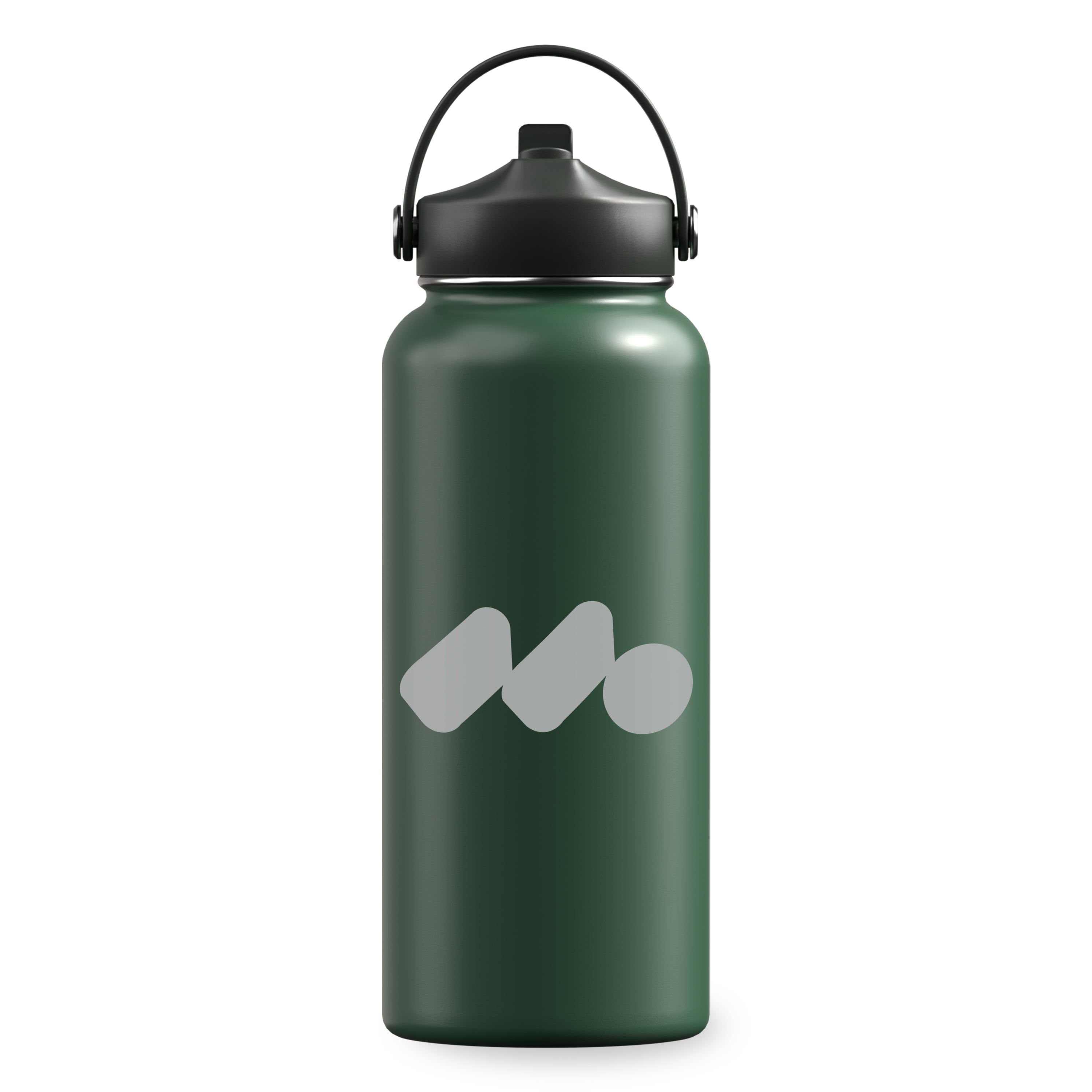 Green Black Winner's Circle 32oz Recycled Stainless Steel Bottle With Cap Kit with a 1 color logo