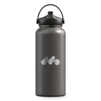 Gray Black Winner's Circle 32oz Recycled Stainless Steel Bottle With Cap Kit with a laser engraved logo