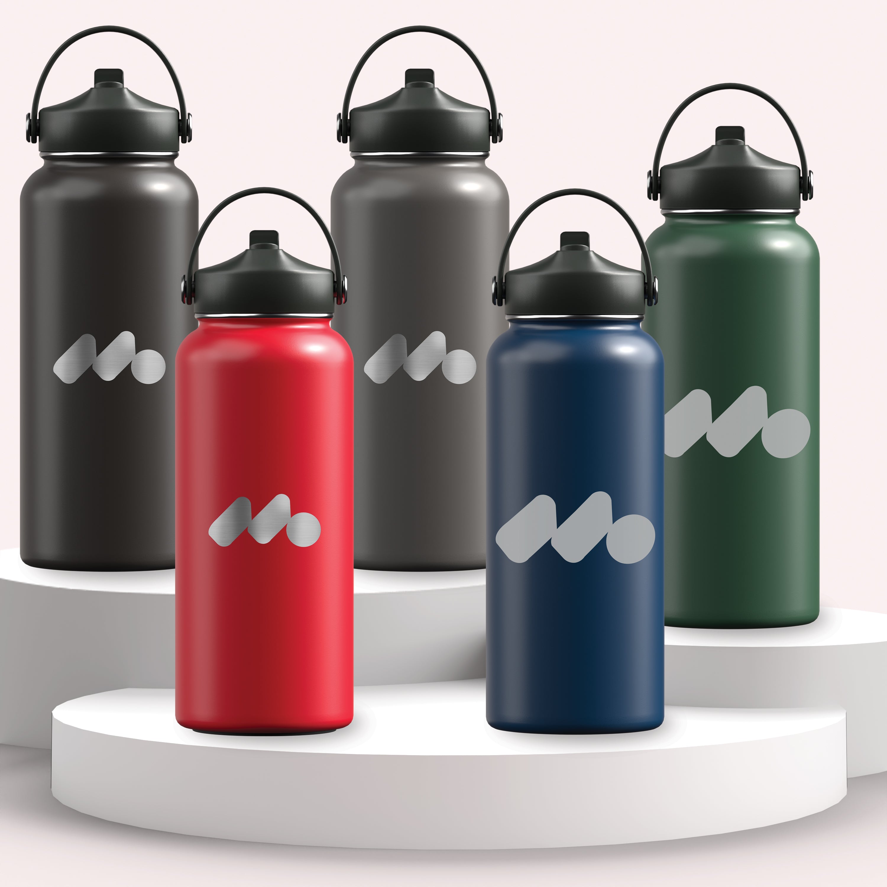 Group shot of Winner's Circle 32oz Recycled Stainless Steel Bottle With Cap Kit  