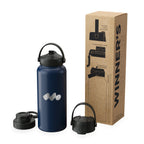 Navy Blue Winner's Circle 32oz Recycled Stainless Steel Bottle With Cap Kit