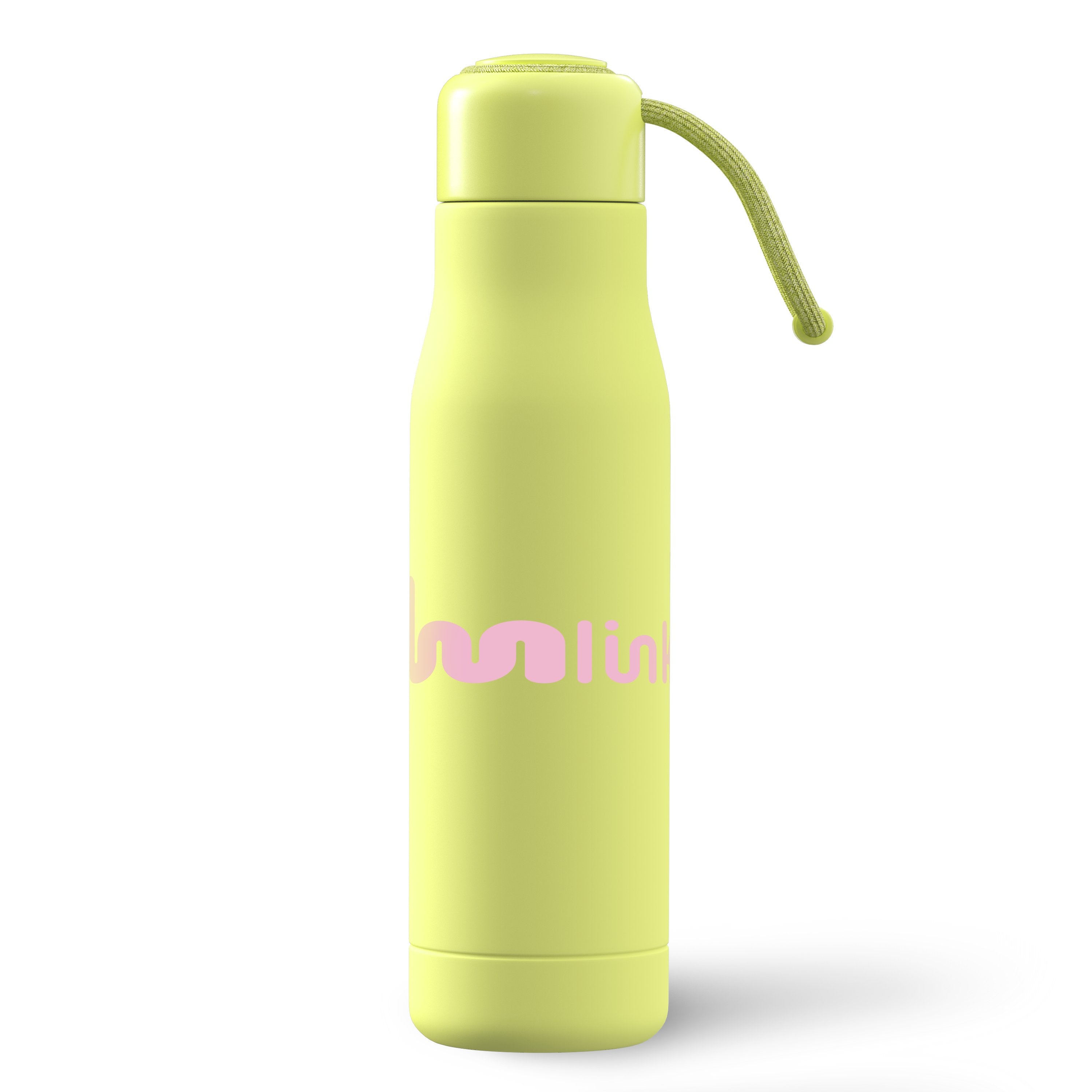 Yellow Born Ready 16.9 oz Recycled Stainless Steel Bottle with a custom logo