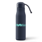 Navy Born Ready 16.9 oz Recycled Stainless Steel Bottle with a custom logo
